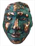 Maschera, bronzo lucidato e patinato verde h 13,5, 1995 5.jpg